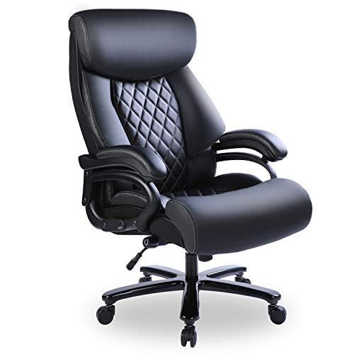 Bowthy Big and Tall Office Chair 400lbs Heavy Duty Ergonomic Computer Desk Chair with Arms High Back Adjustable Lumbar Support…