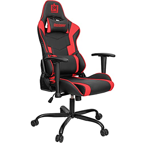 Deco Gear Endurance Series Ergonomic Gaming Chair with Adjustable Head and Lumbar Support, Seat and Armrest Adjustment, 360-Degree Seat Rotation,…