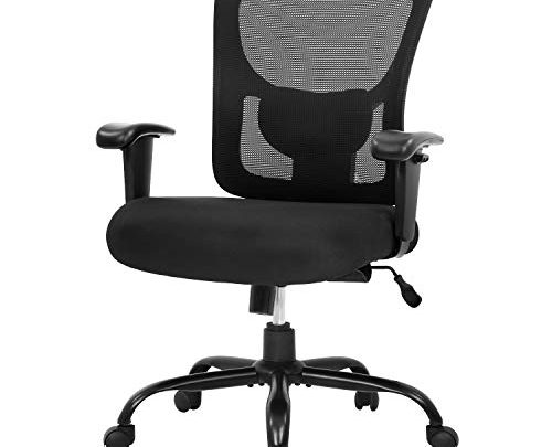 Big and Tall Office Chair 400lbs Desk Chair Mesh Computer Chair with Lumbar Support Wide Seat Adjust Arms Rolling Swivel…