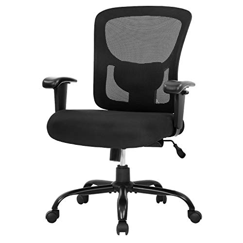 Big and Tall Office Chair 400lbs Desk Chair Mesh Computer Chair with Lumbar Support Wide Seat Adjust Arms Rolling Swivel…