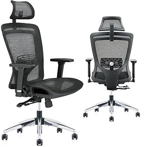 ZUERST Ergonomic Office Chair – Reclining Office Chair with Mesh Seat and Back, Flip-Up Headrest, Lumbar Support, 3D Armrest, Big…