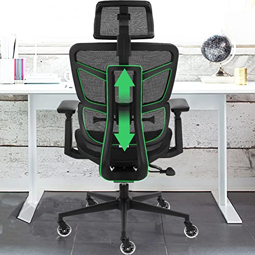 Ergonomic Mesh Office Chairs, Desk Chair with Adjustable Backrest, 5-Year Warranty Executive Chair with 4D Armrest, Adjustable Lumbar Support Computer…