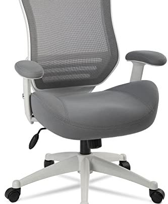 BOLISS Ergonomic Office Computer Desk Chair Height Adjusting Arm Waist Support Function,400 lbs Capacity – Grey