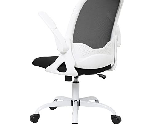 Sytas Office Chair Ergonomic Small Desk Chair Rolling Swivel Mesh Computer Task Chair with Flip-up Arms and Adjustable Height，for Adults…
