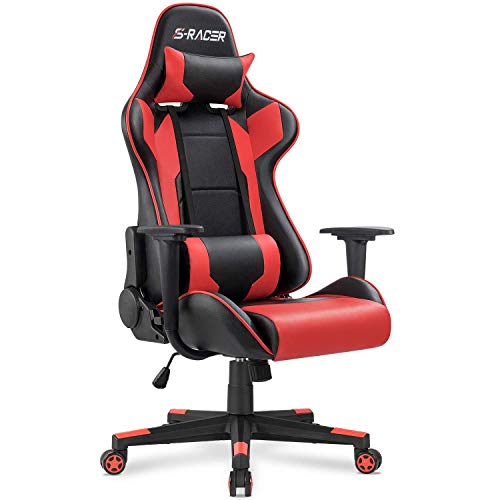 Homall Gaming Chair Office Chair High Back Computer Chair Leather Desk Chair Racing Executive Ergonomic Adjustable Swivel Task Chair with…