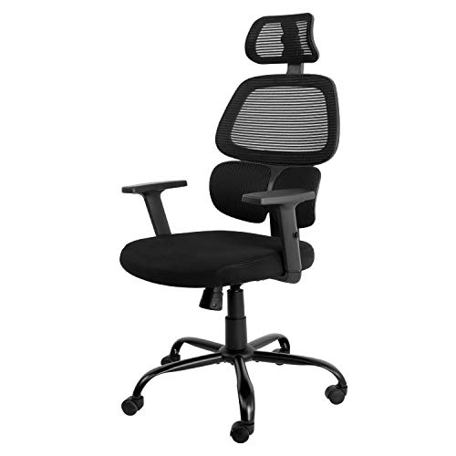 AuAg High-Back Office Chair, Ergonomics Breathable Mesh Chair with Lumbar Support, Home Office Desk Chairs with Adjustable Headrest and Armrests…