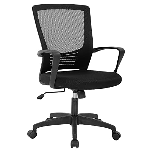 Office Chair Ergonomic Desk Chair Rolling Mesh Computer Task Chair Swivel Home Comfortable Chair with Lumbar Support and Height Adjustable…