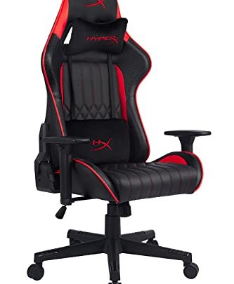 HyperX Blast Core Gaming Chair – Ergonomic Gaming Chair – Leather Upholstery Video Game Chair – Red Black PC Racing…