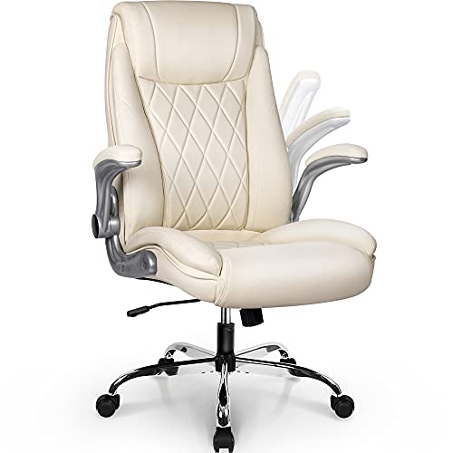 NEO CHAIR Office Chair Computer High Back Adjustable Flip-up Armrests Ergonomic Desk Chair Executive Diamond-Stitched PU Leather Swivel Task Chair…