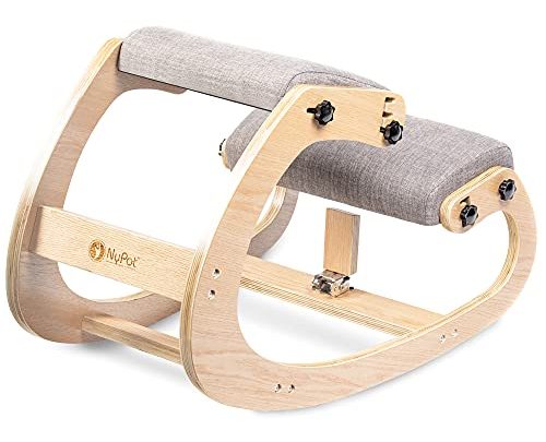 NYPOT Premium Ergonomic Kneeling Chair – Adjustable Rocking Knee Chair & Posture Chair – Wooden Office Chair for Back Pain…