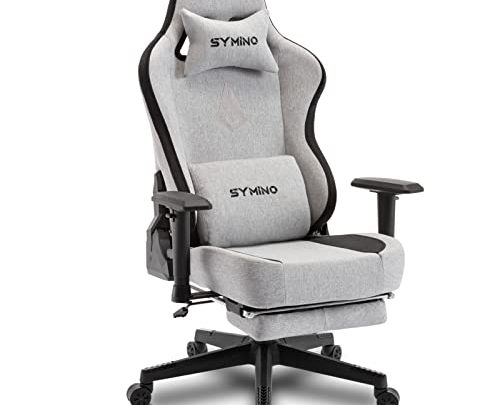 symino Gaming Chair Breathable Fabric Office Chair Ergonomic PC Chair Racing Style Computer Chair with Adjustable Armrest, Adjustable Swivel Task…