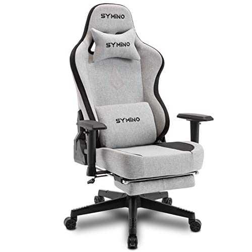 symino Gaming Chair Breathable Fabric Office Chair Ergonomic PC Chair Racing Style Computer Chair with Adjustable Armrest, Adjustable Swivel Task…
