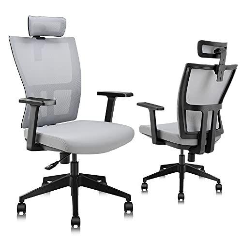 YITAHOME Office Chair Ergonomic, Mesh Executive Computer Chair Rolling Swivel with Lumbar Support Armrest, Widen Padded, Adjustable Headrest, for Work…