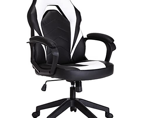 Office Chair, Ergonomic Gaming Chair Comfortable Desk Chair Computer Chair PU Leather Executive Swivel Chair with Padded Armrests and Lumbar…