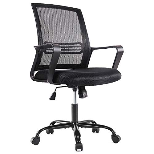 Office Chair Ergonomic Desk Chair Home Office Desk Chairs with Wheels Computer Chair Mid Back Task Chair with Armrests Lumbar…