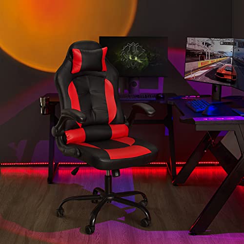 GAMFEINE Gaming Chair, PU Leather Ergonomic Computer Chair with Lumbar Support Headrest and Armrests, High Back Swivel Executive Office Chair,…