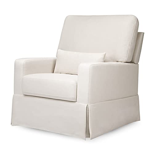 Million Dollar Baby Classic Crawford Pillowback Comfort Swivel Glider in Performance Cream Eco-Weave, Water Repellent & Stain Resistant, Greenguard Gold…