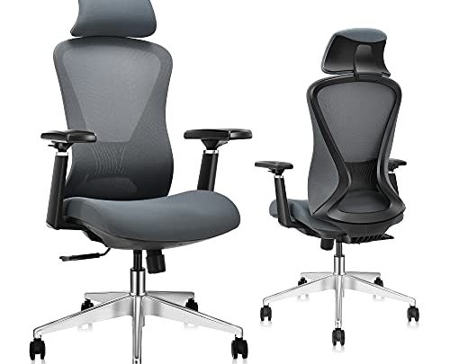 YITAHOME Ergonomic Office Chair, Widen Thicker Task Home Office Desk Chair Aluminum Base Class 4 Gaslift, 3D Armrest Adjustable Lumbar…