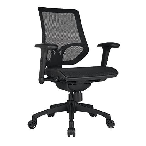 WorkPro 1000 Series Ergonomic Mesh/Mesh Mid-Back Task Chair, Black/Black