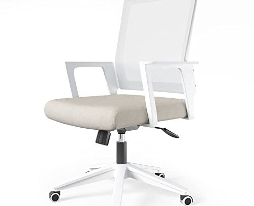 Office Chair Rolling Chair Ergonomic Modern Desk Chair Swivel Comfortable Mid Back Mesh Meeting Chair with Wheels and Arms Adjustable…
