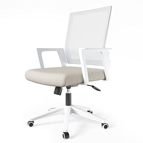 Office Chair Rolling Chair Ergonomic Modern Desk Chair Swivel Comfortable Mid Back Mesh Meeting Chair with Wheels and Arms Adjustable…