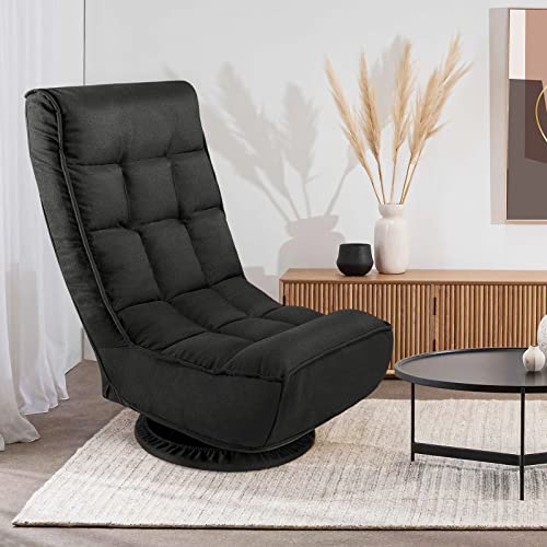 Floor Gaming Chair, 4-Position Adjustable Gaming Floor Chair, 360 Degree Swivel Floor Chair, 330 lbs Support, Comfortable Folding Floor Chair,…