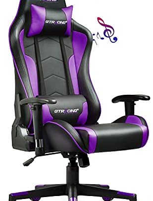 GTRACING Gaming Chair with Bluetooth Speakers Music Video Game Chair Audio Ergonomic Design Heavy Duty Office Computer Desk Chair GT890M…