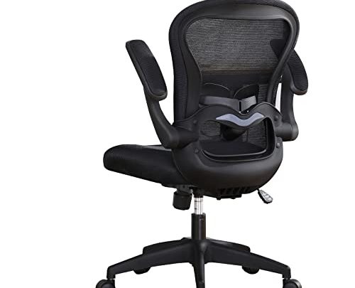 ComHoma Office Chair Ergonomic Desk Chair Mesh Computer Chair with Flip-up Arms Lumbar Support Rolling Swivel Adjustable Home Office Task…