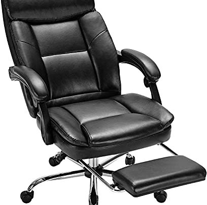 Executive Office Desk Chair High Back Adjustable Ergonomic Managerial Task Chair with Lumbar Support and Footrest Computer PU Leather Home…