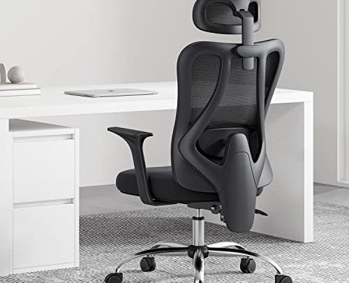 Hbada Ergonomic Chair Adjustable Backrest Height Computer Chair, Rotatable Lifting Lumbar Support and High-Density Breathable Mesh Desk Chair