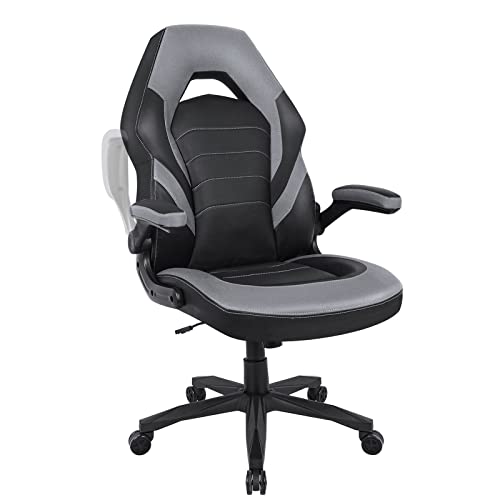 Gaming Chair Racing Computer Desk Executive Office Chair, 360°Swivel Flip-up Arms Ergonomic Design Thick Padding for Lumbar Support Women Men…