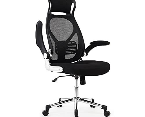 IWMH Office Chair Ergonomic Office Chair, High Back Mesh Computer Chair, Executive Swivel Desk Chair with Adjustable Lumbar Support, Flip-Up…