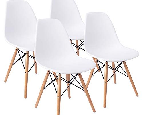 Furmax Pre Assembled Modern Style Dining Chair Mid Century Modern DSW Chair, Shell Lounge Plastic Chair for Kitchen, Dining, Bedroom,…