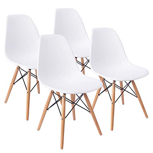 Furmax Pre Assembled Modern Style Dining Chair Mid Century Modern DSW Chair, Shell Lounge Plastic Chair for Kitchen, Dining, Bedroom,…