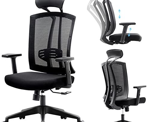 RONGBUK Home Office Chair Ergonomic Desk Chair Breathable Mesh Computer Chair with Lumbar Support Armrest Executive Rolling Swivel Adjustable Task…
