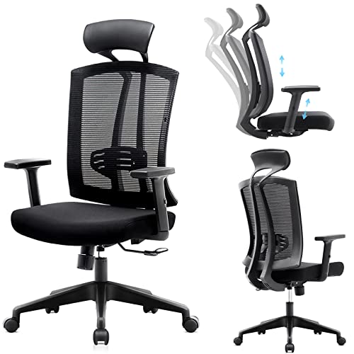 RONGBUK Home Office Chair Ergonomic Desk Chair Breathable Mesh Computer Chair with Lumbar Support Armrest Executive Rolling Swivel Adjustable Task…