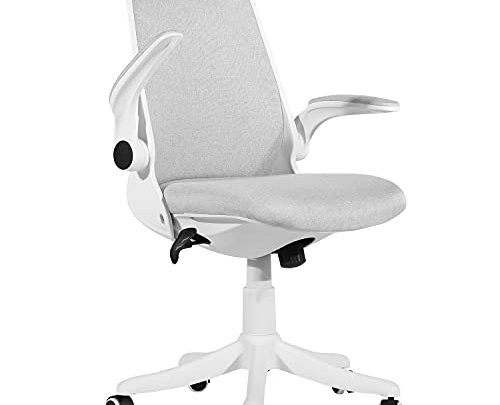 VECELO Home Office Ergonomic Computer Chair Adjustable Height for Task Desk Work, Light Grey