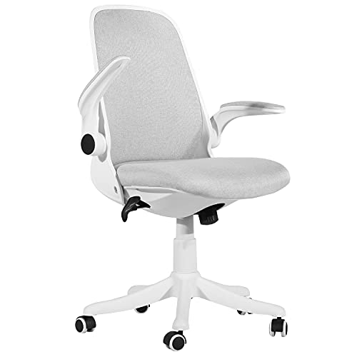 VECELO Home Office Ergonomic Computer Chair Adjustable Height for Task Desk Work, Light Grey