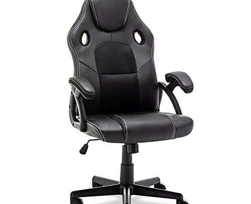 Gaming Chair, Ergonomic Office Chair Computer Chairs Adjustable Swivel Comfortable Desk Chair with Padded Seat Armrests Video Game Chair -…