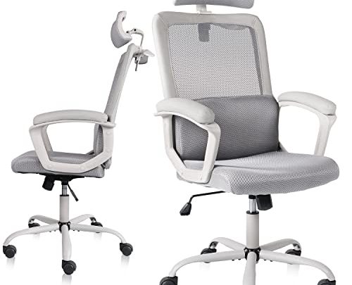 Office Chair, Home Office Desk Chair, High Back Mesh Computer Chair with Ergonomic Design, Comfortable Swivel Task Chair with Headrest…