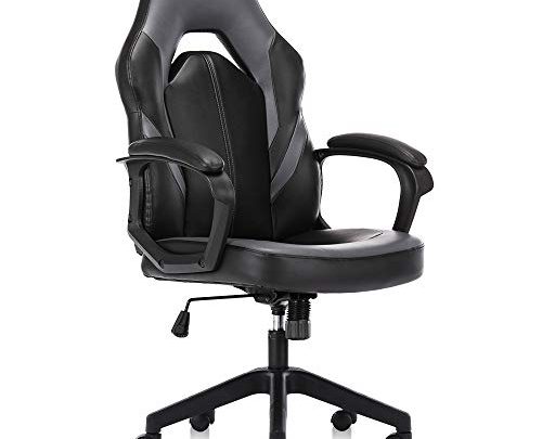 Office Chair, Bonded Leather Computer Gaming Chair High Back Ergonomic Desk Executive Chair Swivel Task Chair Comfortable Padded Armrest and…