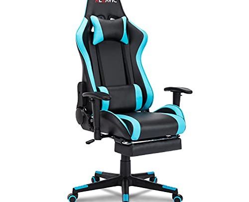 ALEAVIC Gaming Chair，Gaming Chair with Footrest High Back Ergonomic Adjustable，Racing Style PU Leather Gaming Chair for Adults, Computer Gaming Chair…
