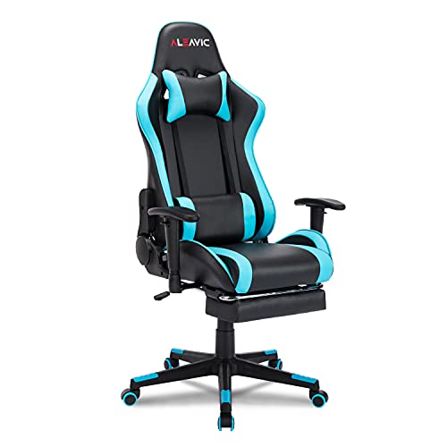 ALEAVIC Gaming Chair,Gaming Chair with Footrest High Back Ergonomic Adjustable,Racing Style PU Leather Gaming Chair for Adults, Computer Gaming Chair…