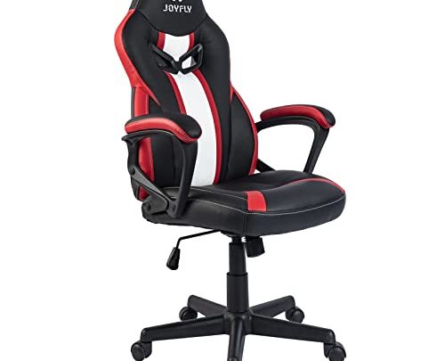 Gamer Chair, Gaming Chair for Teens Adults, JOYFLY Silla Gamer Video Game Chairs Ergonomic Office PC Chair with Lumbar Support(Black-Red)