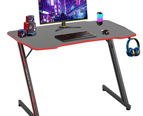 Computer Desk Gaming Desk 39 inches Student PC Desk Writing Desk Office Desk Extra Large Modern Ergonomic Racing Style Table…