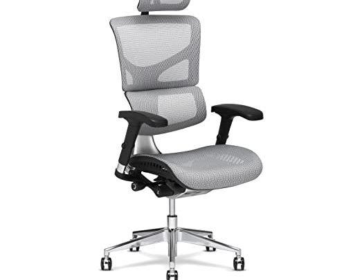 X-Chair X2 Management Task Chair, White K-Sport Mesh Fabric with Headrest – Ergonomic Office Seat/Incredible Lumbar Support/Floating Recline/Highly Adjustable/Perfect for…