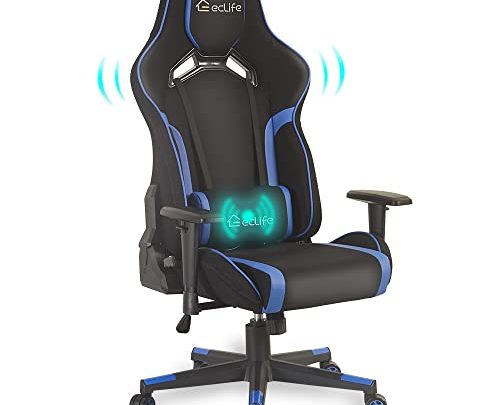 Anbuy Video Gaming Chair Racing Recliner Fabric- Ergonomic Adjustable Padded Armrest Swivel High Back Headrest Lumbar Support Breathable Seat Cushion…