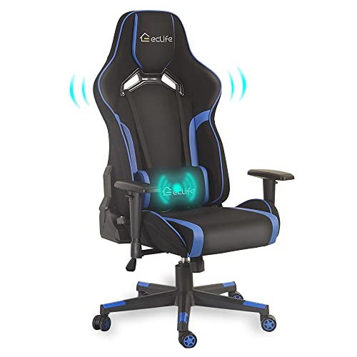 Anbuy Video Gaming Chair Racing Recliner Fabric- Ergonomic Adjustable Padded Armrest Swivel High Back Headrest Lumbar Support Breathable Seat Cushion…
