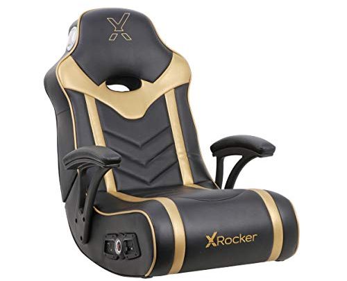 X Rocker 24K 2.1 BT Floor Rocker Gaming Chair, 36.2″ x 20.8″ x 31.5″, Black/Gold