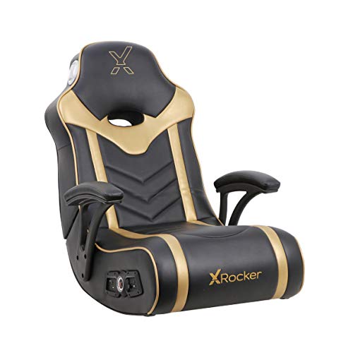 X Rocker 24K 2.1 BT Floor Rocker Gaming Chair, 36.2″ x 20.8″ x 31.5″, Black/Gold